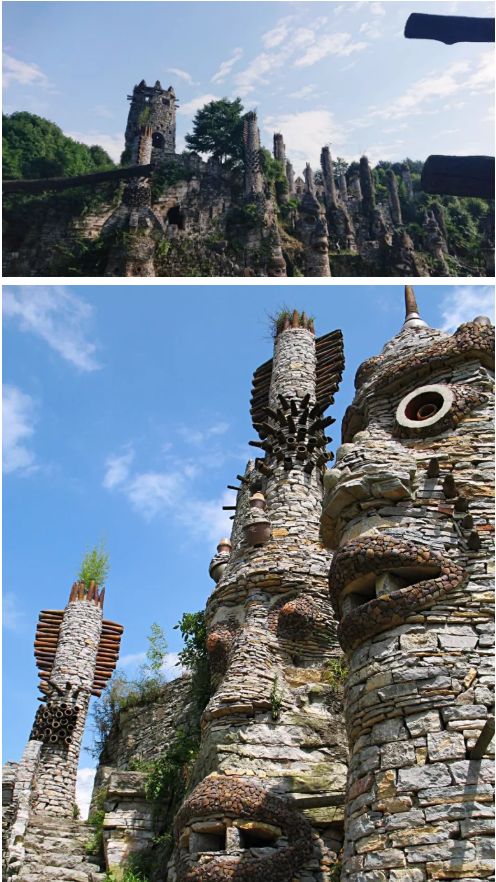 在山林之中用石头垒起的石头王国